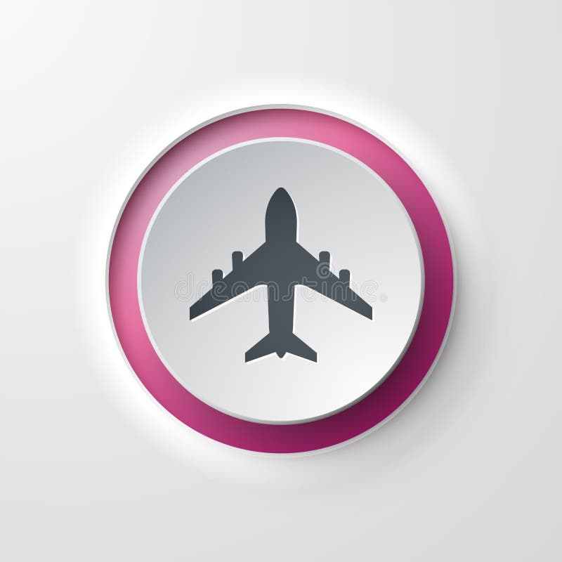 Plane web icon push button royalty free illustration