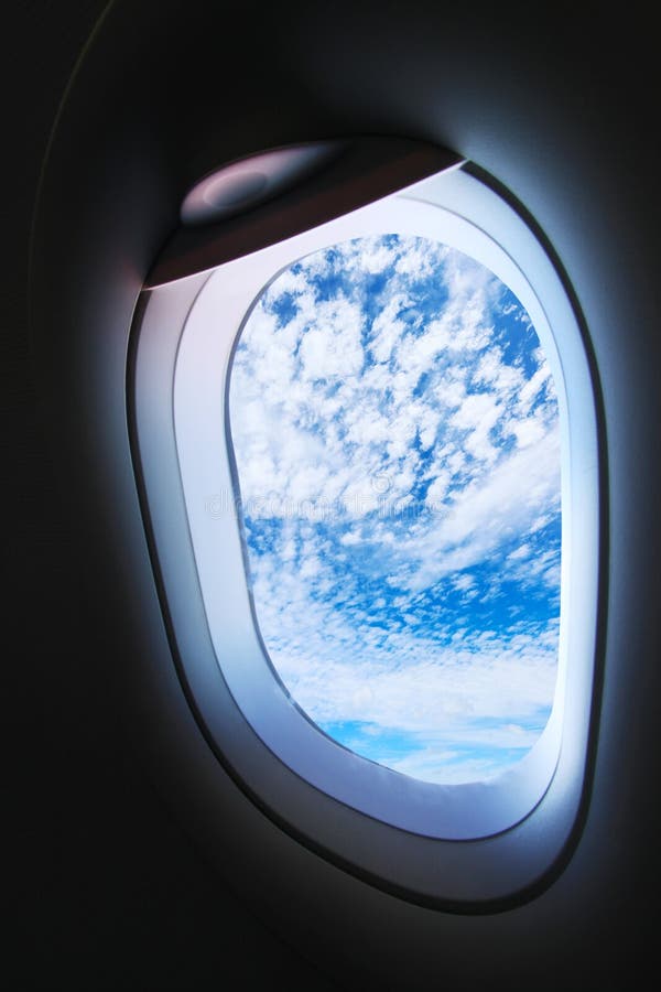 Plane Window and View from Plane To Someplace, Plane Window with View ...