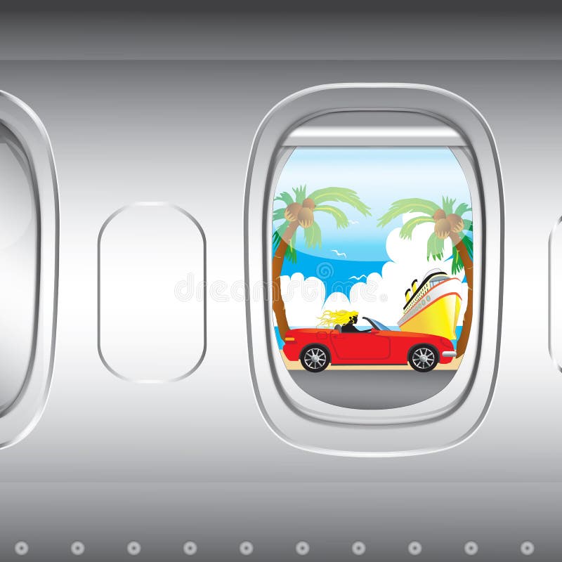 Plane Window View stock illustration