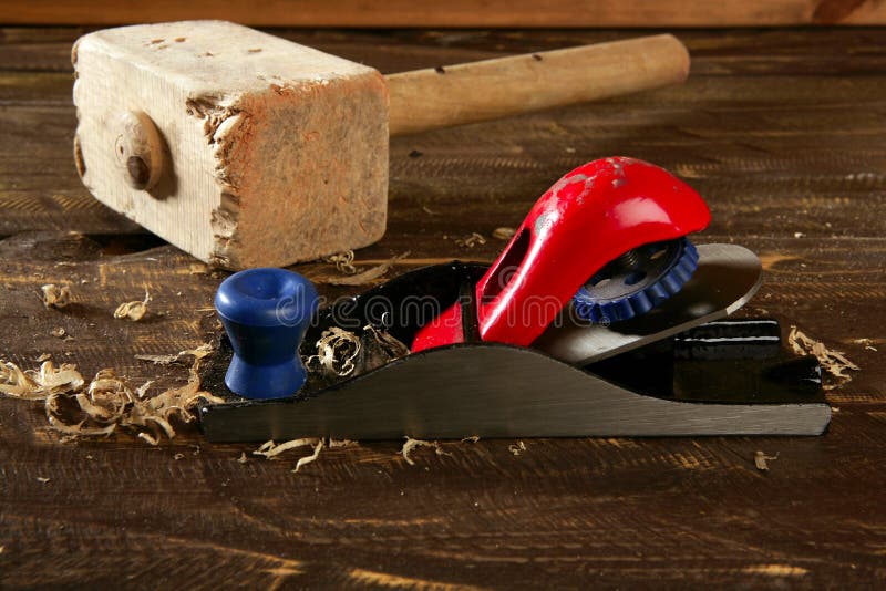 Planer Carpenter Hand Tool Wood Shaving Stock Image Image of craftman