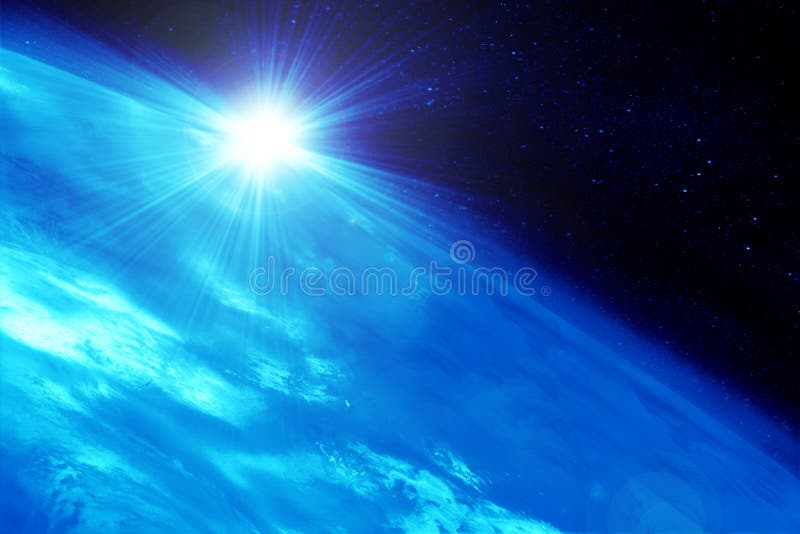 Planet against the sun royalty free illustration