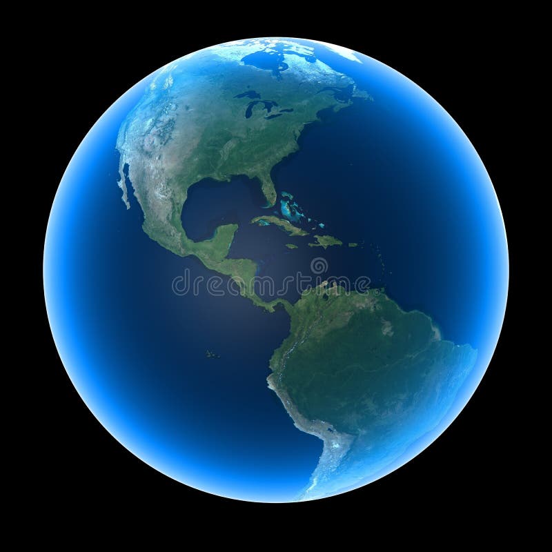 Il pianeta Terra tra Nord, centro e Sud America.