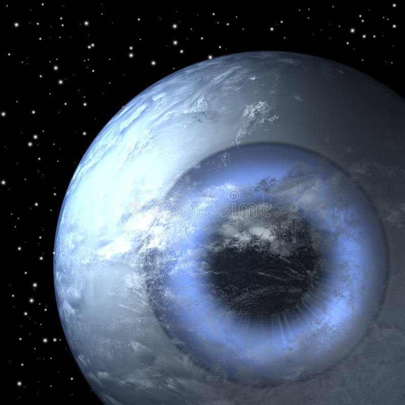 Earth As Billiard Ball, Black Eight Stock Illustration