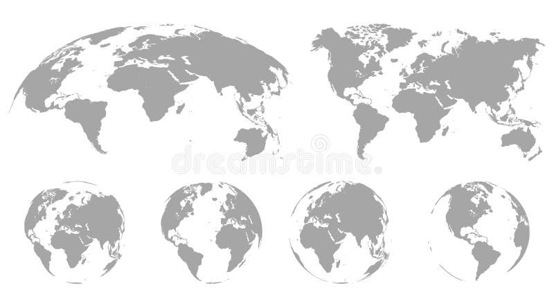 Planet Earth The Earth World Map On White Background Vector