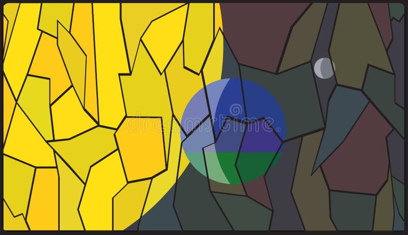 Planet Earth Flag Stained Glass vector illustration Planet Earth Flag Stained Glass vector illustration