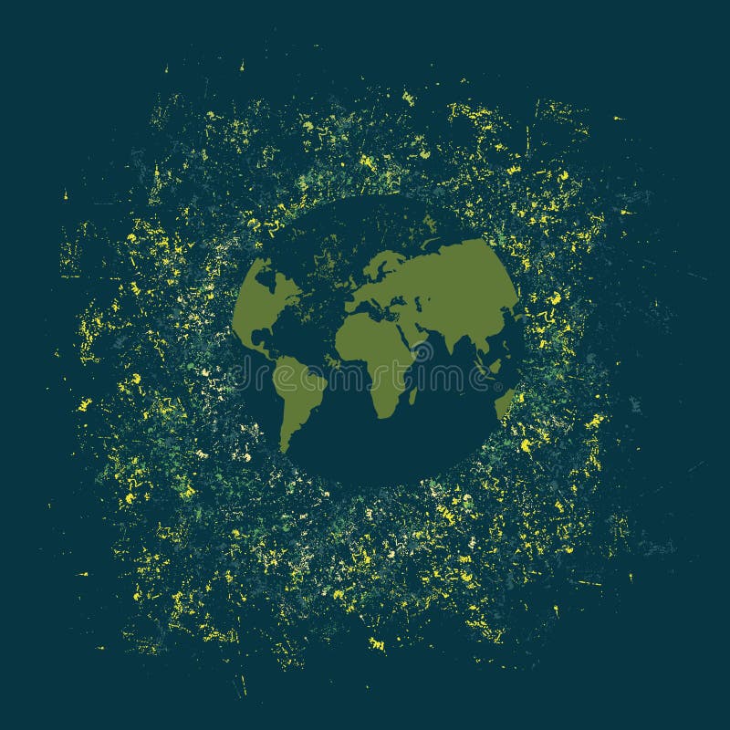 Earth In Flat Style. Vector Illustration Stock