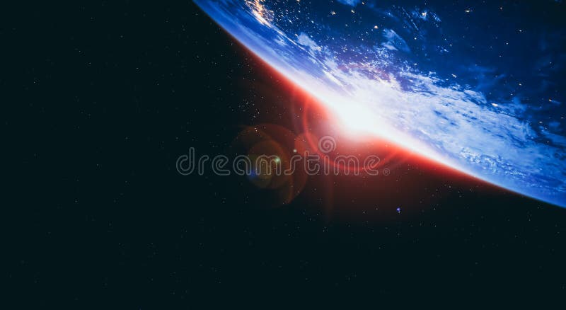 Planet earth globe view from space showing realistic earth surface and world map stock images