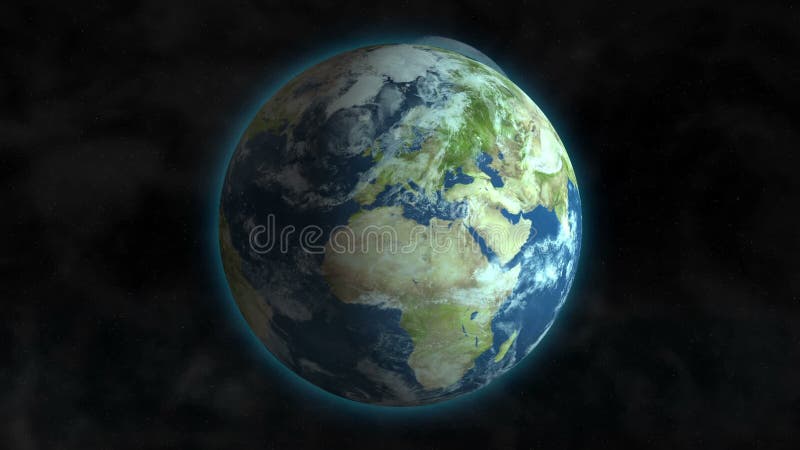 Planet Earth spinning in outer space with Moon going around it stock footage