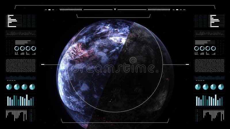 Planet Earth, view from space. 3d 4K animation of terrestrial globe