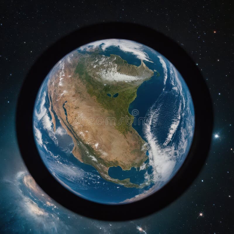 Planet Earth viewed from space with cosmic backdrop stock photos