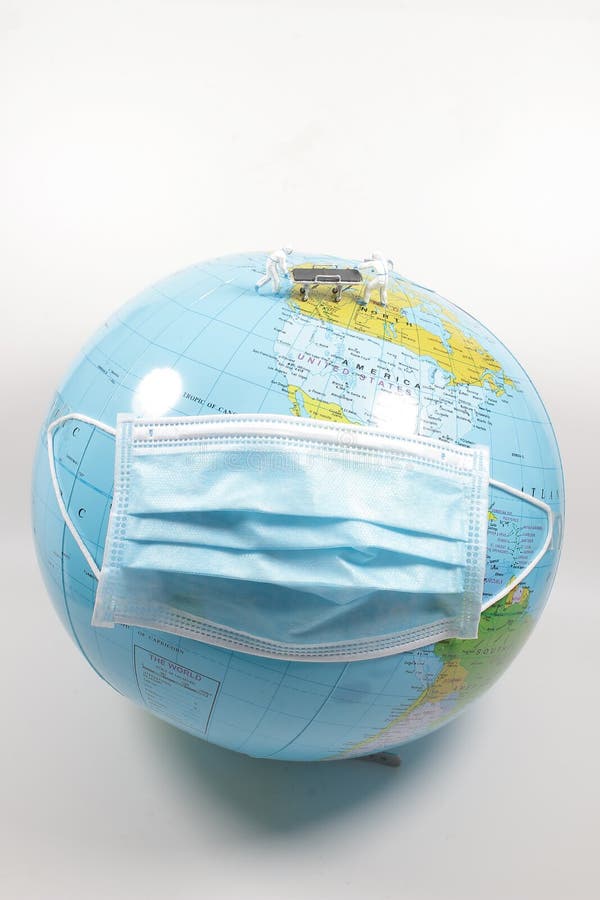 Earth is Wearing a Protective Mask in the Space Stock Image