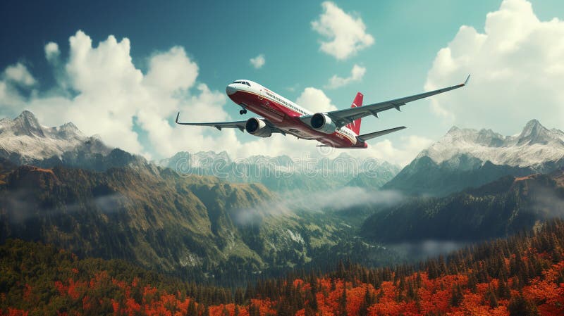 Planet flyger över bergen. generativ ai. generös hjälpkaraktär. ai genererad.