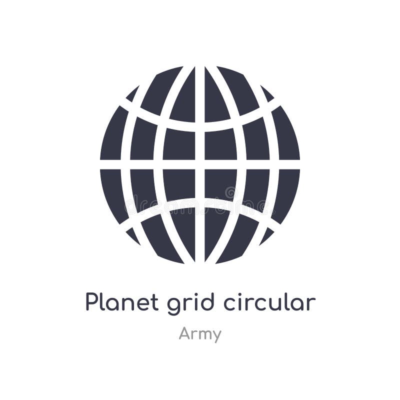 planet grid circular icon. isolated planet grid circular icon vector illustration from army collection. editable sing symbol can be use for web site and mobile app