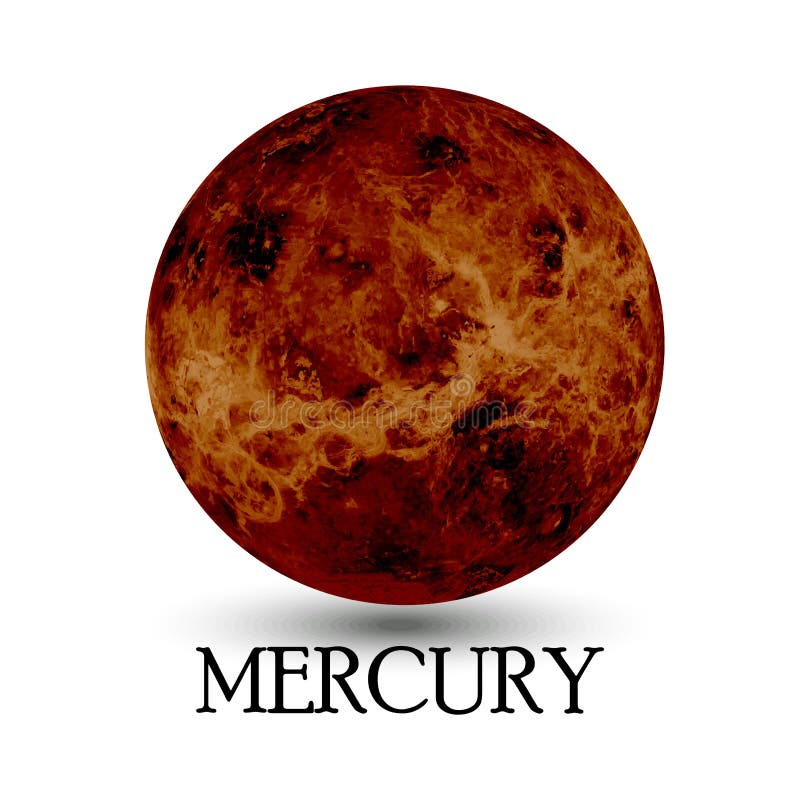 Planet Mercury Isolated Background Stock Vector - Illustration of