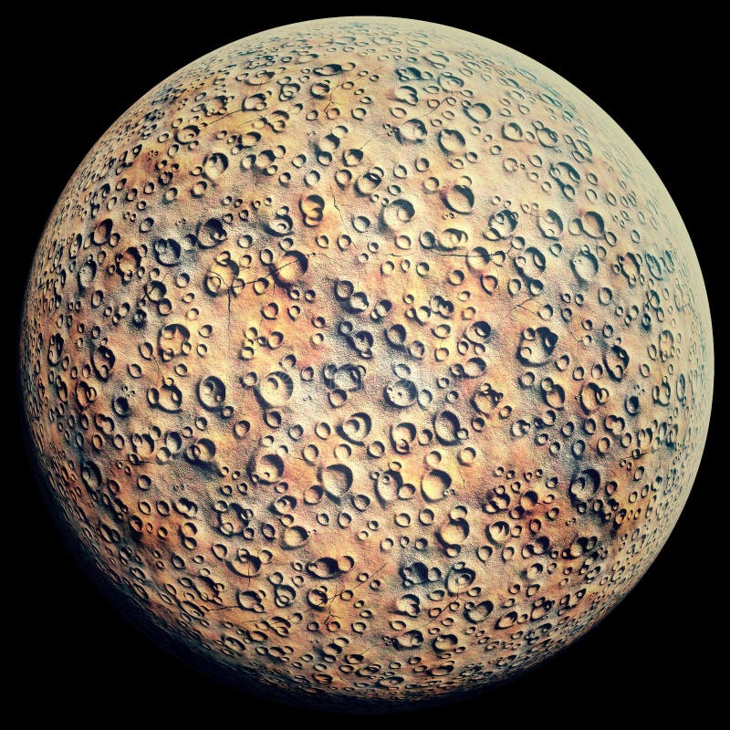 Planet mit Kratern auf einem Schwarzen lizenzfreie abbildung Planet mit Kratern auf einem Schwarzen lizenzfreie abbildung