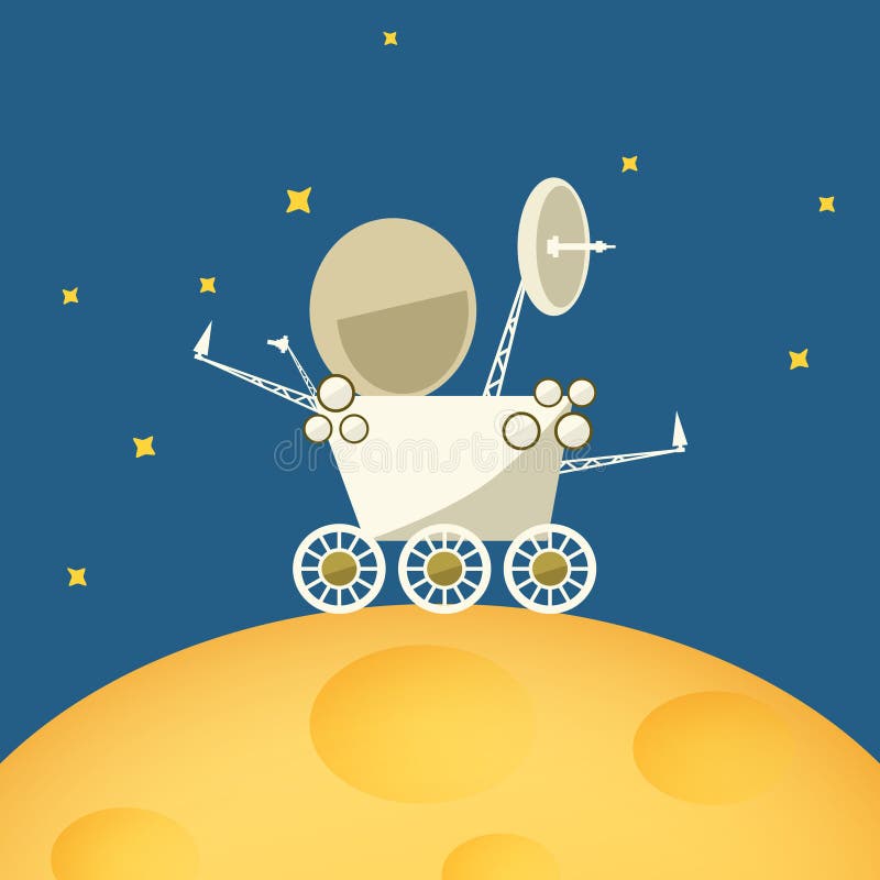 Planet rover on the moon,vector illustration stock illustration