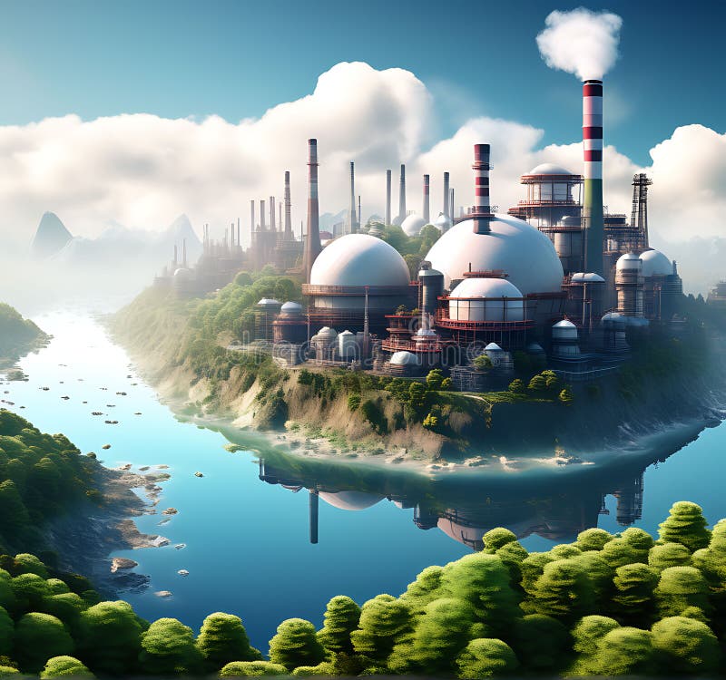 Planet\'s Plight: 3D Render of a World Surrounded by Pollution, Illustrating Environmental Concerns stock illustration