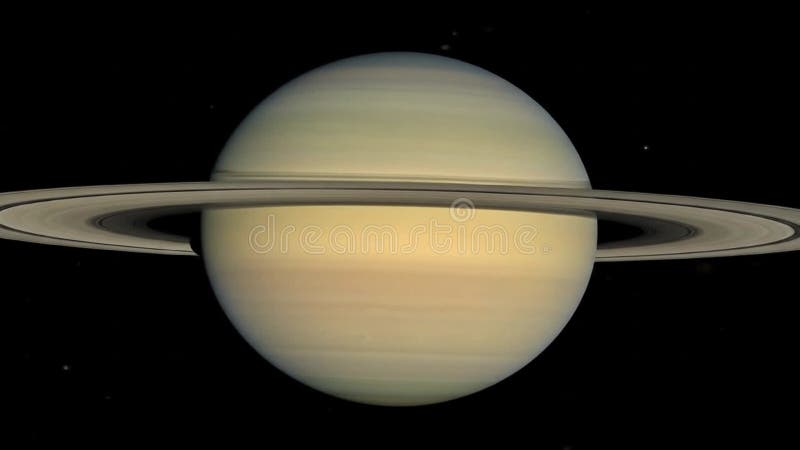 Planet saturn orbiting silently in the deep dark universe. stock illustration