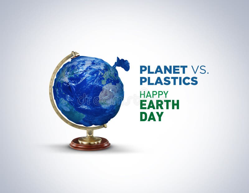 Vs. Plastics , Earth Day 2024 Concept 3d Tree Background Stock