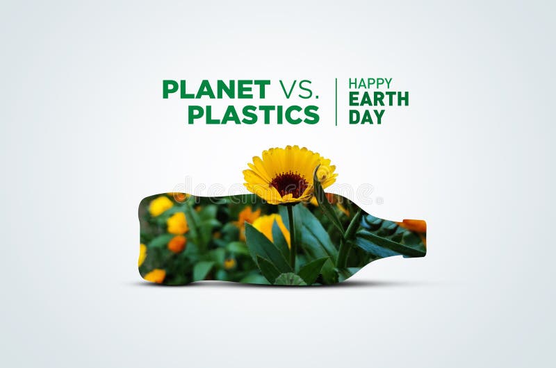 Vs. Plastics , Earth Day 2024 Concept 3d Tree Background Stock