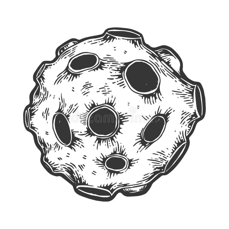 Planeta asteroide con los cráteres del impacto que graban libre illustration Planeta asteroide con los cráteres del impacto que graban libre illustration