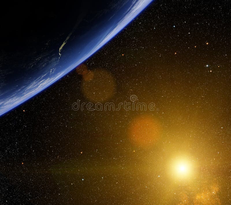 Planeta com estrela brilhante ilustração do vetor