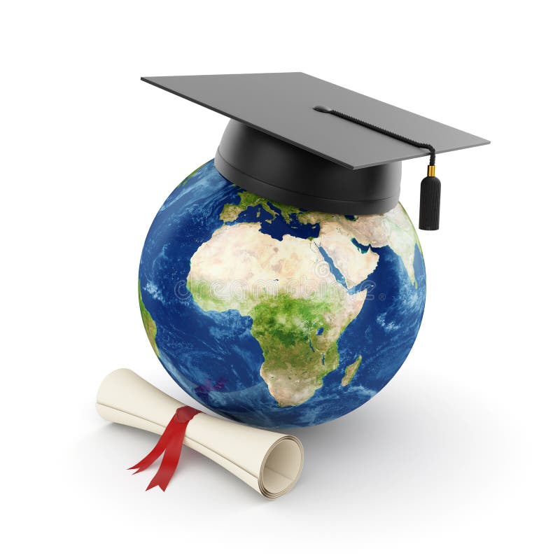 Planeta da terra com graduação ilustração stock Planeta da terra com graduação ilustração stock