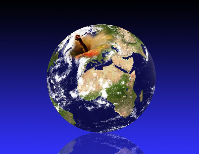 Planeta de la tierra, como una manzana ilustración del vector Planeta de la tierra, como una manzana ilustración del vector