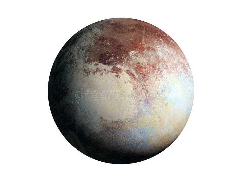 Planeta enano Plutón aislado en el fondo blanco