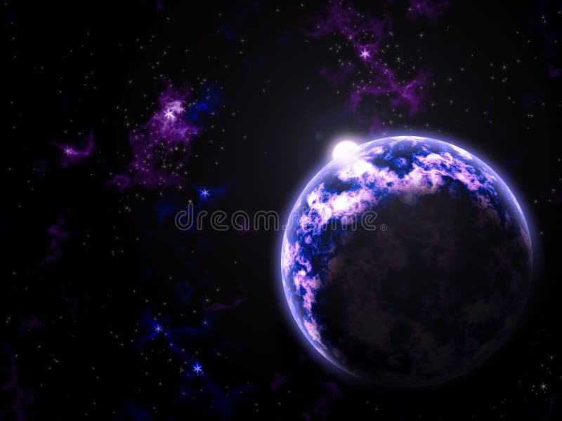 Planeta ultravioleta e Sun da galáxia ilustração stock Planeta ultravioleta e Sun da galáxia ilustração stock