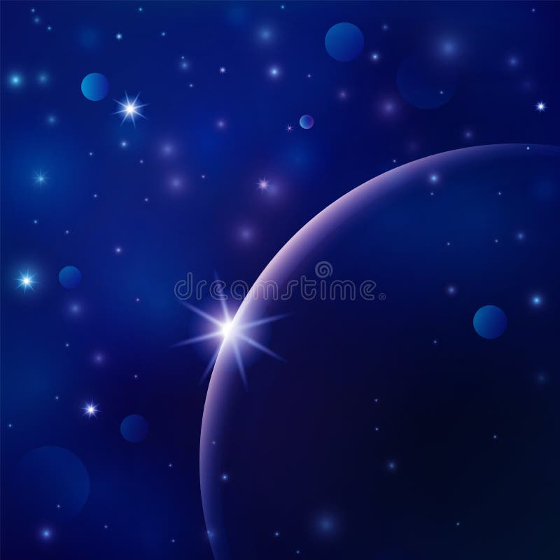 Planeta w kosmosie. kosmiczny układ słoneczny o głębokim tle. przestrzeń. royalty ilustracja