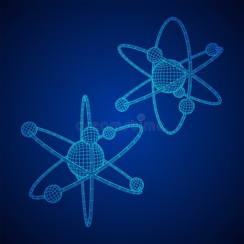 Model of Atom with Nucleus and Electrons Stock Illustration