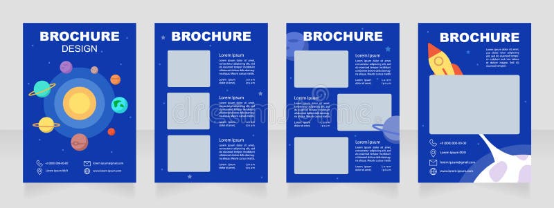 Planetary scientist educational course blank brochure design vector illustration