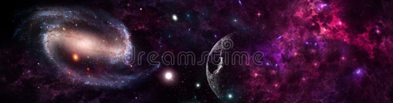 Planetas e galáxia, papel de parede da ficção científica imagens de stock Planetas e galáxia, papel de parede da ficção científica imagens de stock