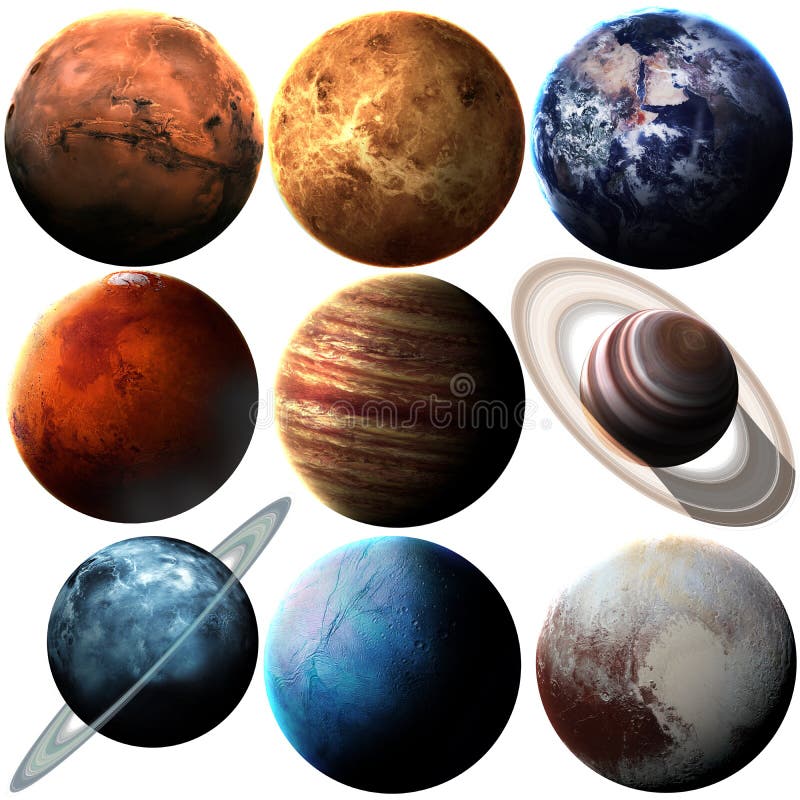 Planetas isolados qualidade do sistema solar da altura ilustração royalty free Planetas isolados qualidade do sistema solar da altura ilustração royalty free