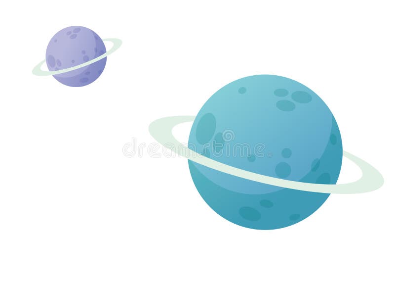 Illustration of two planets in white background. Illustration of two planets in white background