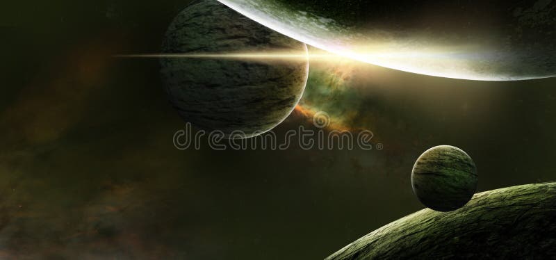 Planets on a starry background fantasy scene. Planets on a starry background fantasy scene