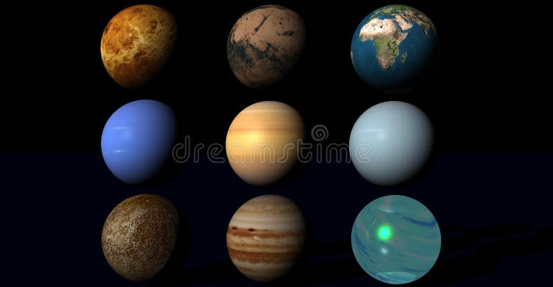 Nine various planets in the universe. Nine various planets in the universe