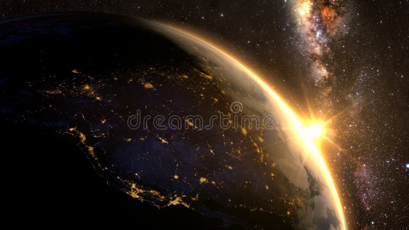 Planeten-Erde mit einem großartigen Sonnenaufgang, stockbilder Planeten-Erde mit einem großartigen Sonnenaufgang, stockbilder