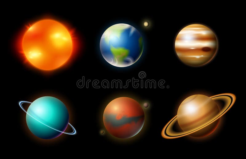 Planeten in zonnestelsel astronomische melkweg de kosmonaut onderzoekt avontuur Ruimtemars en zon, aarde en venus banner royalty-vrije illustratie Planeten in zonnestelsel astronomische melkweg de kosmonaut onderzoekt avontuur Ruimtemars en zon, aarde en venus banner royalty-vrije illustratie