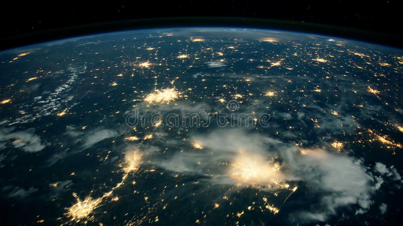 Planetjord som ses från internationella rymdstationen ISS Härlig planetjord som observeras från utrymme Nasa-tid
