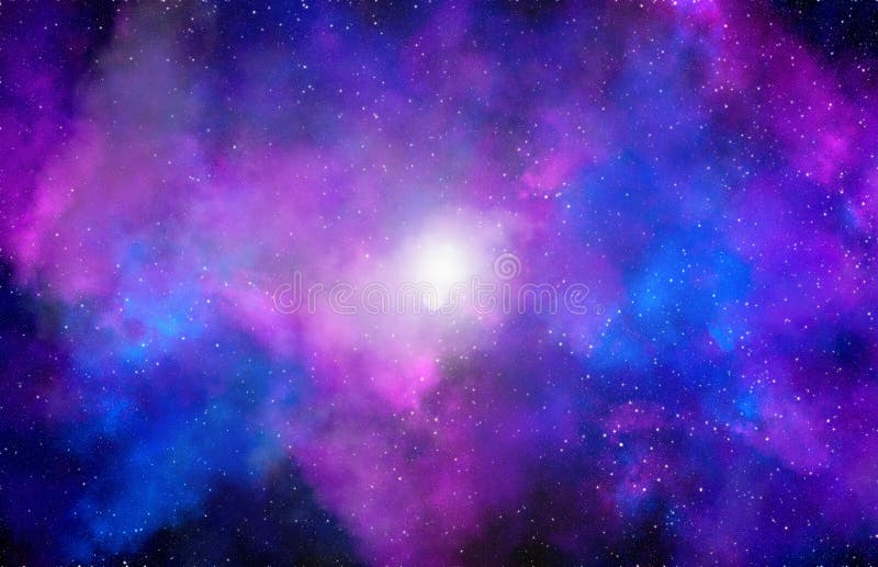 Planets and galaxy, science fiction wallpaper. Beauty of deep space. Billions of galaxies in the universe Cosmic art background. stock illustration