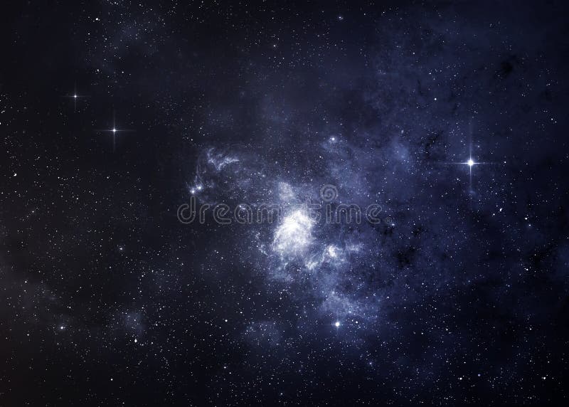 Planets over the nebulae in space stock photos