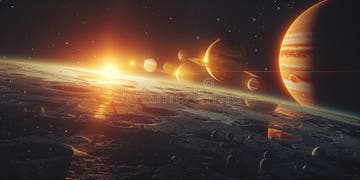 Planets in the Solar System Aligning in Space in a Stylized