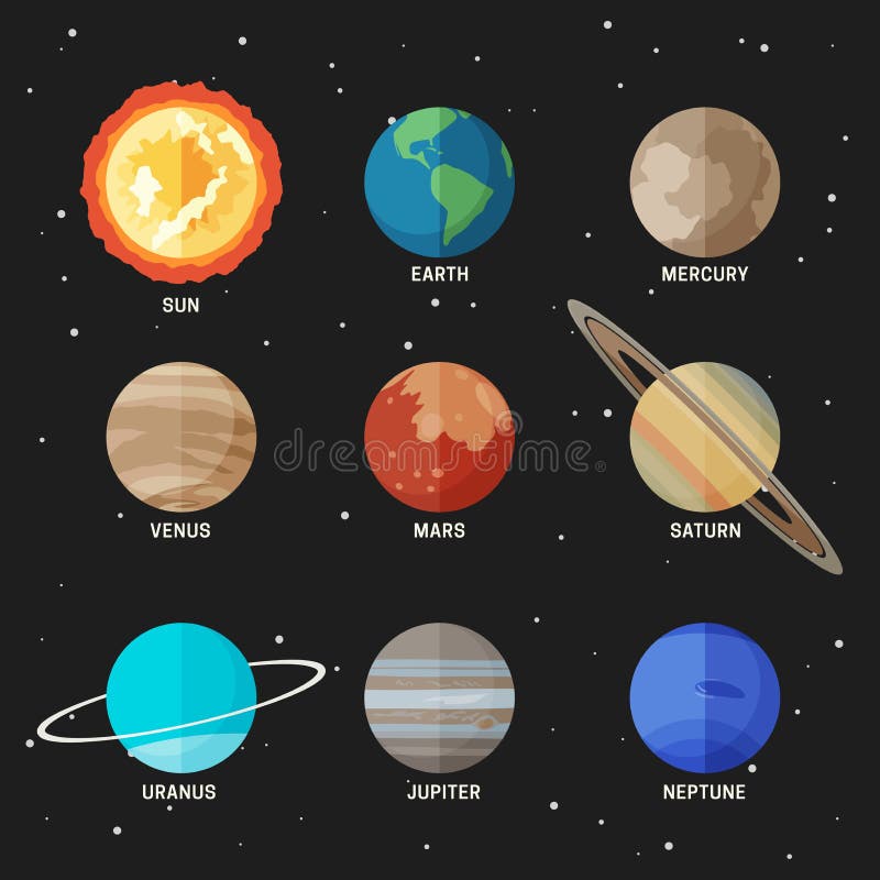 Planets of the Solar System Stock Vector - Illustration of banner ...