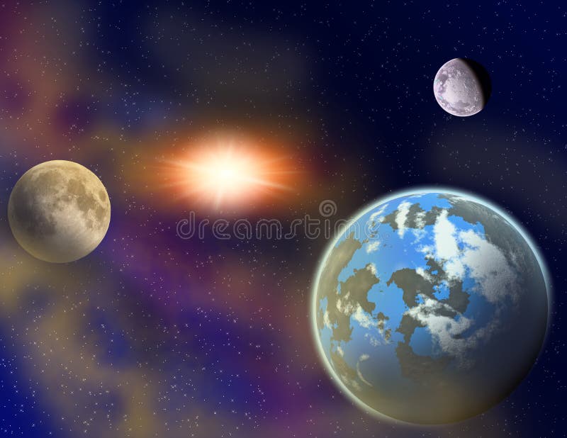 Planets in a space. royalty free illustration