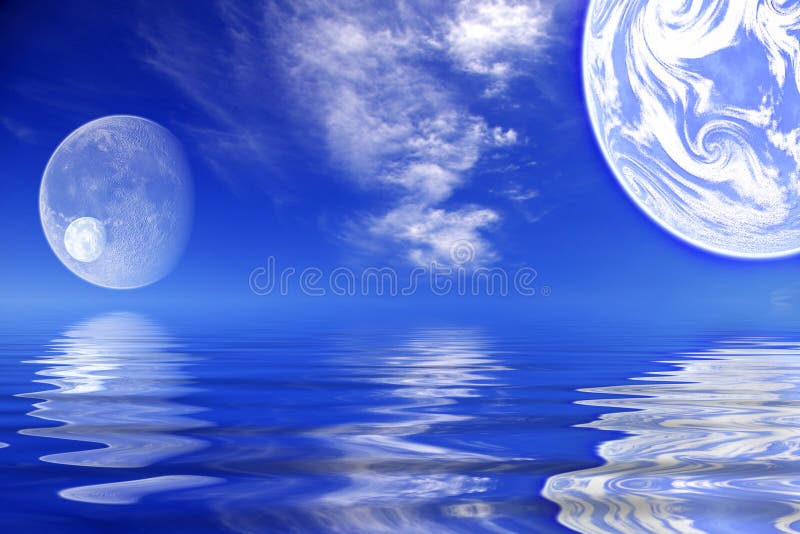 Planets / worlds water vector illustration Planets / worlds water vector illustration