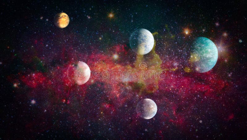 Planety, gwiazdy i galaxies w kosmosie pokazuje piękno eksploracja przestrzeni kosmicznej, Elementy meblujący NASA ilustracji Planety, gwiazdy i galaxies w kosmosie pokazuje piękno eksploracja przestrzeni kosmicznej, Elementy meblujący NASA ilustracji