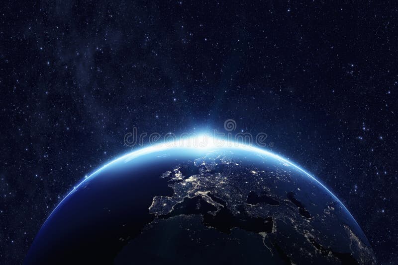 Planety ziemia przy nocą