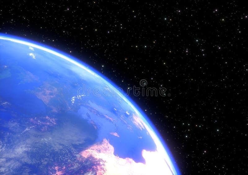 Planety ziemia w astronautycznym zbliżeniu - 3D odpłacają się ilustracji Planety ziemia w astronautycznym zbliżeniu - 3D odpłacają się ilustracji